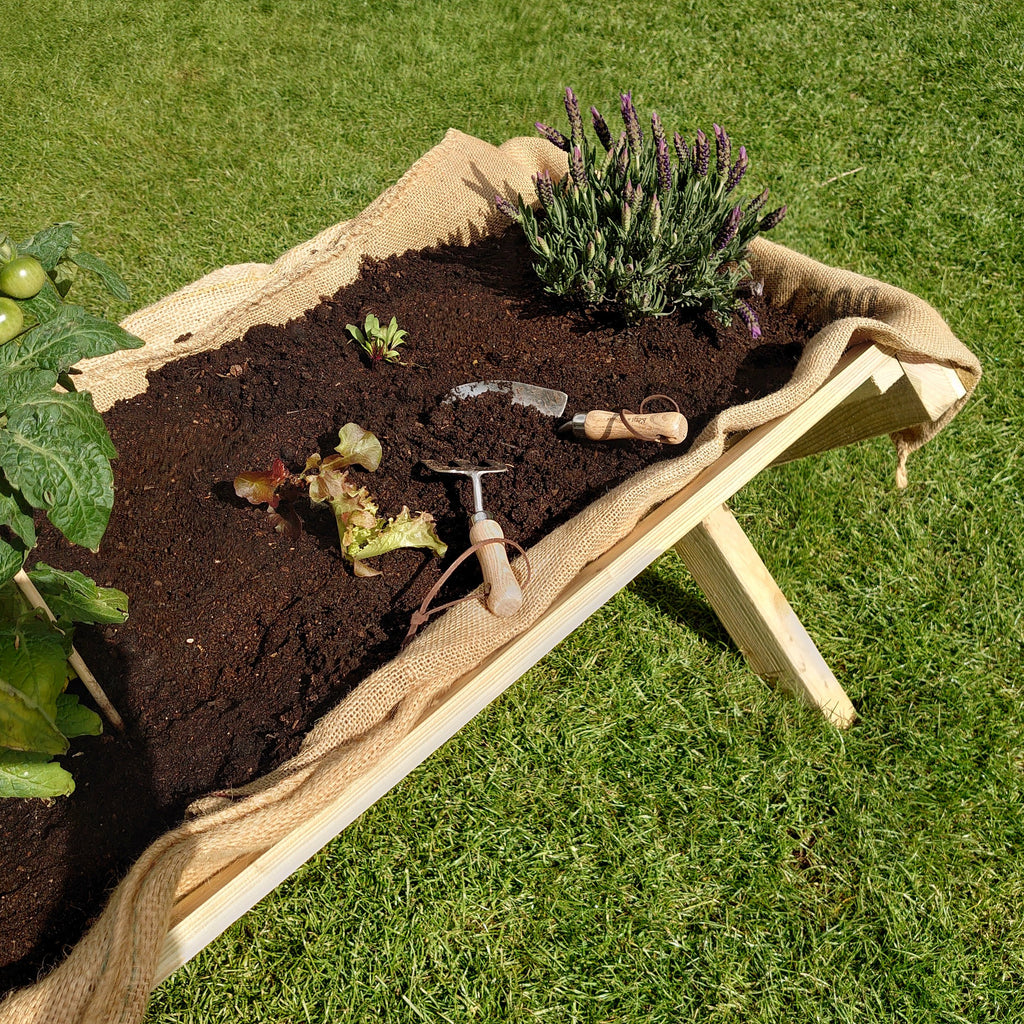 Mini Garden Patio Planter for Children with Coffee Sack