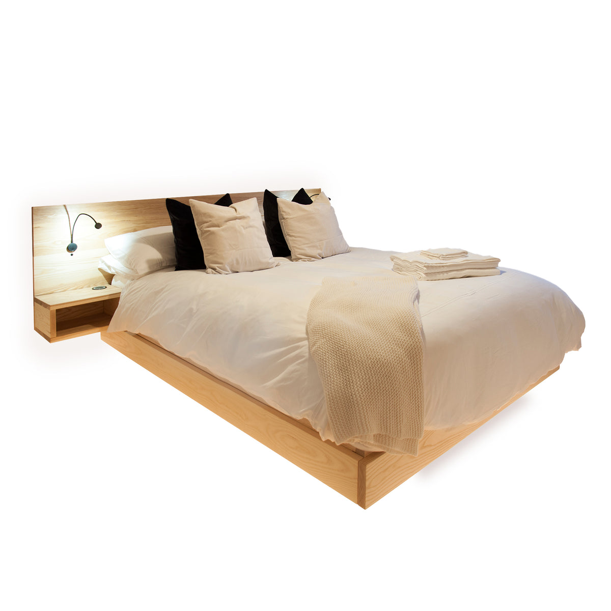 Floating wood platform deals bed